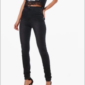 Black high waisted jeans - tall